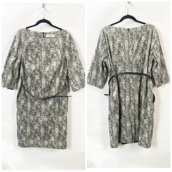 MM. LaFleur The Etsuko Sheath Dress 3/4 Sleeve Crackle Black Women's Plus 1X 20 - Picture 3 of 9